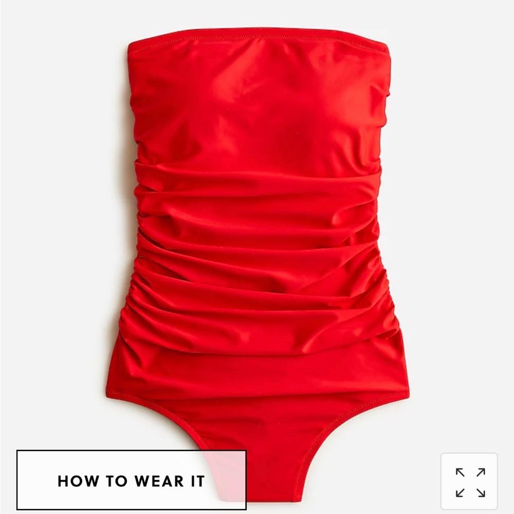 Jcrew Ruched bandeau one-piece Red